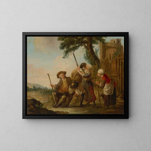 L'Adieu des soldats - Louis Joseph Watteau — quadro incorniciato alla parete