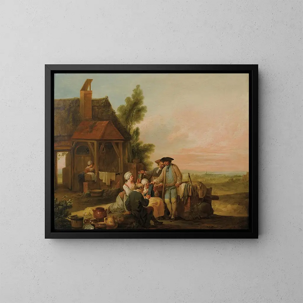 Il venditore ambulante - Louis Joseph Watteau — quadro incorniciato alla parete