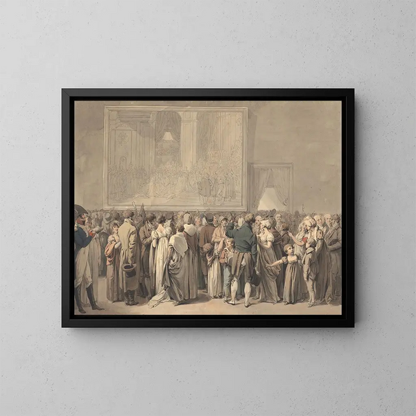 Il pubblico nel salone del Louvre ammirando il quadro del Sacro - Louis Léopold Boilly — quadro incorniciato alla parete