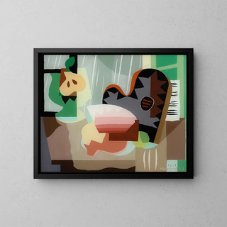 Natura morta con la tavolozza - Louis Marcoussis — quadro incorniciato alla parete