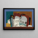 in vetro e violino - Louis Marcoussis — quadro incorniciato alla parete