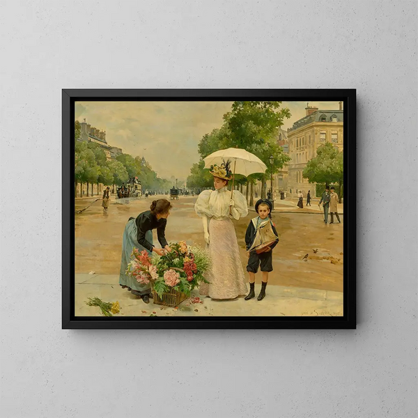 L'avenue des Champs-Élysées - Louis Marie de Schryver — quadro incorniciato alla parete