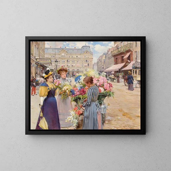 Parigi, la via del Havre - Louis Marie de Schryver — quadro incorniciato alla parete