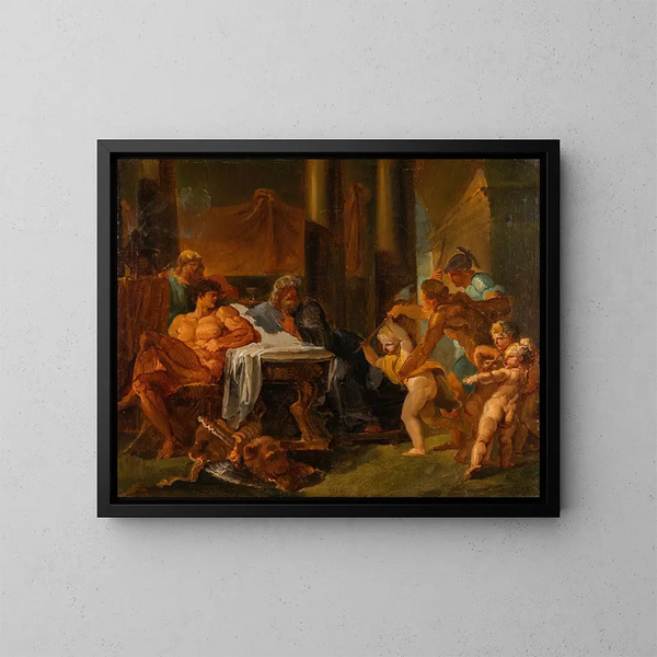 Ercole e Teseo nel palazzo del re Pittèo - Louis Masreliez — quadro incorniciato alla parete