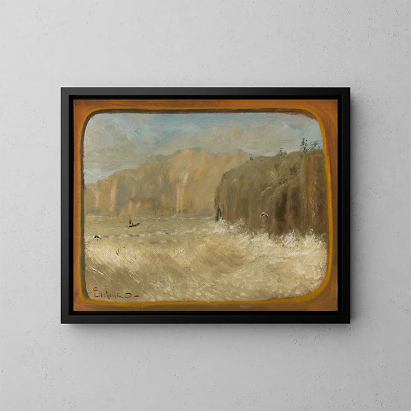 Due gabbiani e scogli - Louis Michel Eilshemius — quadro incorniciato alla parete
