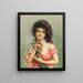 Donna con giglio - Louis Prang — quadro incorniciato alla parete