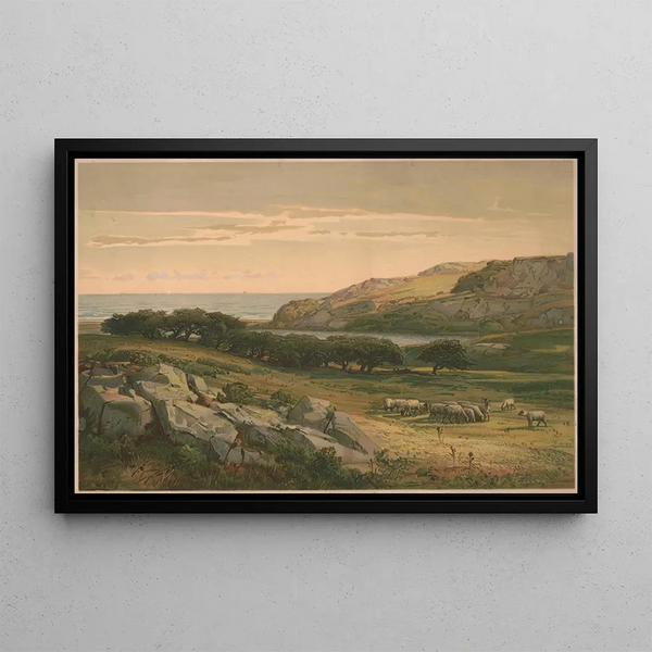 Étang Almy, Newport - Louis Prang Co — quadro incorniciato alla parete