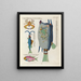 Pesci, gamberi e granchi di vari colori e figure straordinarie Pl070 - Louis Renard — quadro incorniciato alla parete