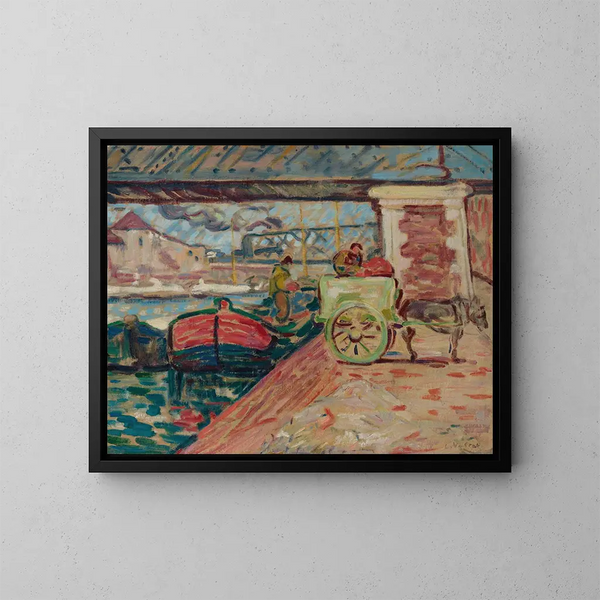 Scarico sui moli della Senna - Louis Valtat — quadro incorniciato alla parete
