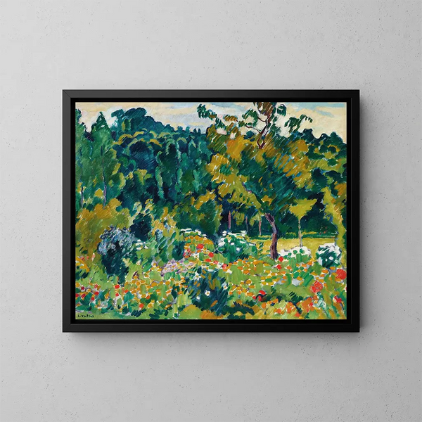 Giardino fiorito a Choisel - Louis Valtat — quadro incorniciato alla parete