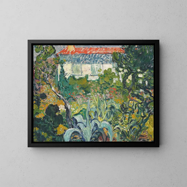 Il giardino della casa con il tetto rosso - Louis Valtat — quadro incorniciato alla parete
