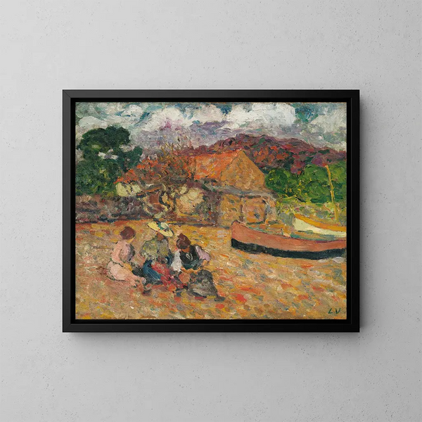 Donne sedute sulla spiaggia - Louis Valtat — quadro incorniciato alla parete