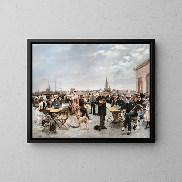 Le Café Belvédère d'Anvers - Louis Van Engelen — quadro incorniciato alla parete