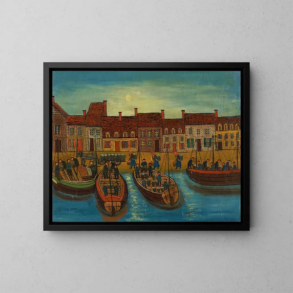 Port breton - Louis Vivin — quadro incorniciato alla parete