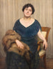 Dame in abito blu e pelliccia di volpe - Louis Weissenbacher — vista dell’opera