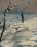 di una donna elegante che si dice sia Sarah Bernhardt durante una passeggiata invernale - Louise Abbema — vista dell’opera