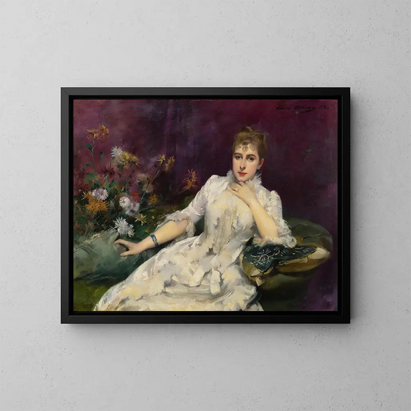 La Dame aux fleurs - Louise Abbema — quadro incorniciato alla parete