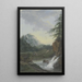 Paesaggio con una cascata e un ponte sul quale camminano due donne e un bambino - Louise von Panhuys — quadro incorniciato alla parete