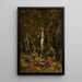 paesaggio boschivo con figura - László Pál — quadro incorniciato alla parete