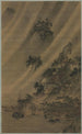 Village fluvial sous une tempête de pluie - Lu Wenying — vista dell’opera