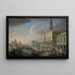Vista del Molo di Venezia verso ovest - Luca Carlevarijs — quadro incorniciato alla parete