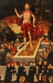 Une épitaphe Il Cristo risorto con una famiglia di donatori - Lucas Cranach il Giovane — vista dell’opera