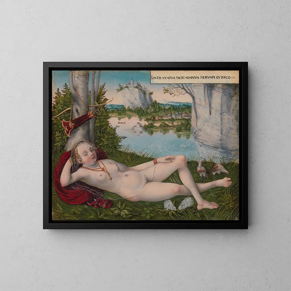 Ninfa della Primavera - Lucas Cranach il Giovane — quadro incorniciato alla parete
