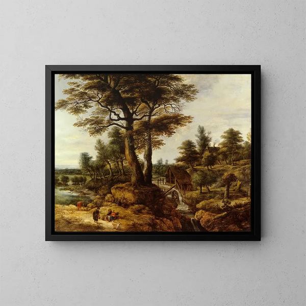 Mulino ad acqua - Lucas van Uden — quadro incorniciato alla parete