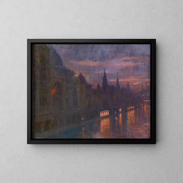 Vista dal ponte degli Invalides verso il ponte dell'Alma, Esposizione Universale, Parigi 1900 - Lucien Lévy-Dhurmer — quadro incorniciato alla parete