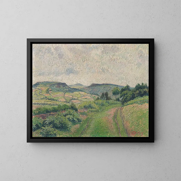 Un paesaggio ondulato - Lucien Pissarro — quadro incorniciato alla parete