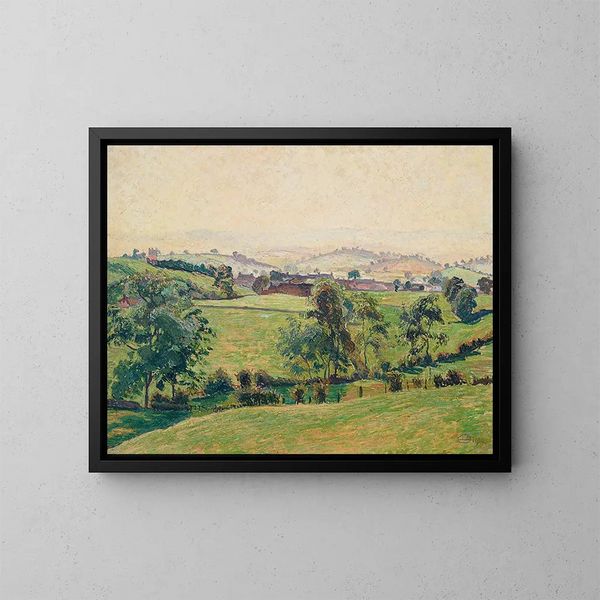 Dopo-mezzogiorno nebbioso a Brough - Lucien Pissarro — quadro incorniciato alla parete