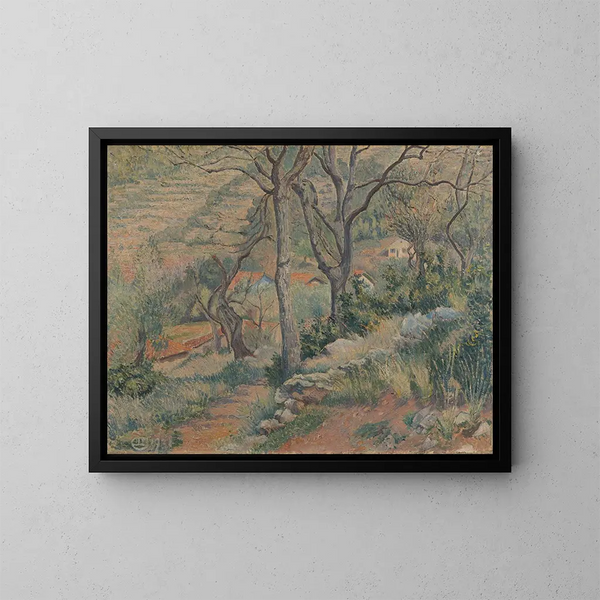 Fine del villaggio Dardennes - Lucien Pissarro — quadro incorniciato alla parete