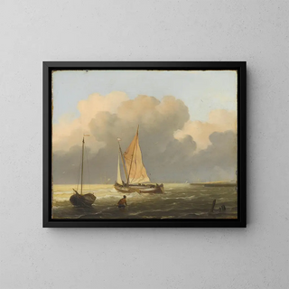 Ludolf Backhuysen - Sea off the Coast with Spritsail Barge.webp