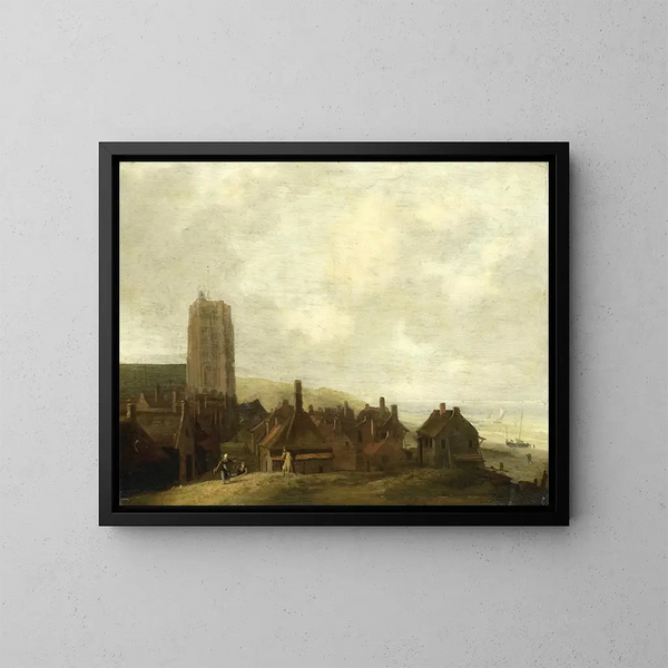 Vista di Egmond aan Zee - Ludolf Bakhuizen — quadro incorniciato alla parete