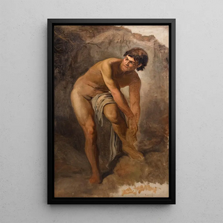 Ludvig Abelin Schou - Ung italiensk mandsfigur i klippelandskab.webp