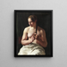Una donna che arruffa i capelli - Ludvig August Smith — quadro incorniciato alla parete