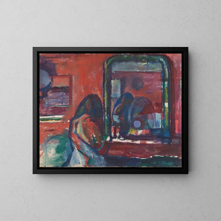Davanti allo specchio - Ludvig Karsten — quadro incorniciato alla parete