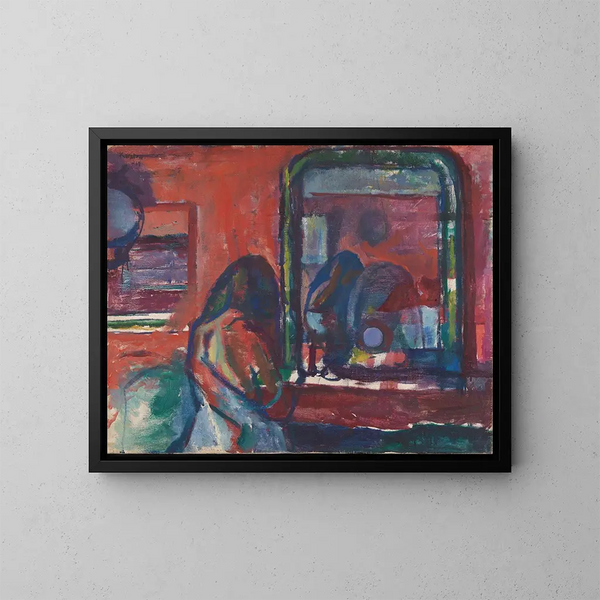 Davanti allo specchio - Ludvig Karsten — quadro incorniciato alla parete