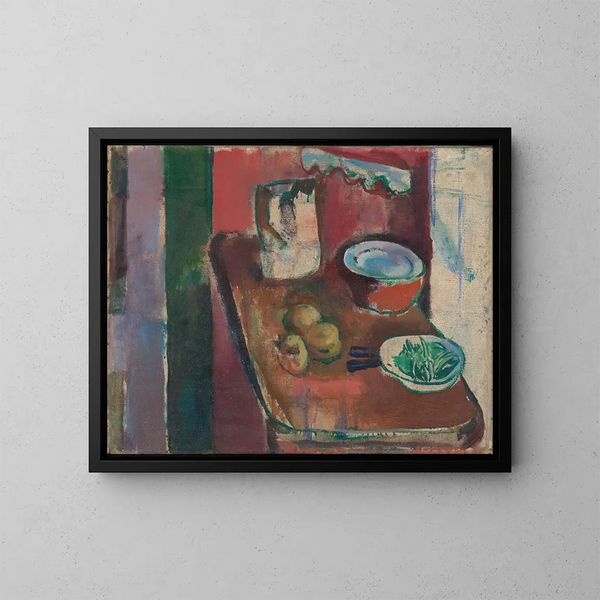 La cucina rossa - Ludvig Karsten — quadro incorniciato alla parete