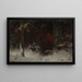 Paesaggio boscoso sotto la neve - Ludvig Munthe — quadro incorniciato alla parete