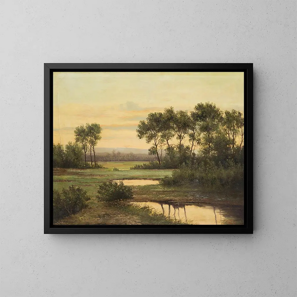 Paesaggio di fine giornata - Ludvík Bartók — quadro incorniciato alla parete