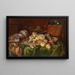 Nature morte aux fruits avec perroquet - Ludwig Adam Kunz — quadro incorniciato alla parete