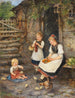 Tre ragazze in costume tradizionale Schwälmer - Ludwig Blume-Siebert — vista dell’opera