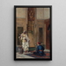 Un musicista e una guardia in un interno orientale - Ludwig Deutsch — quadro incorniciato alla parete