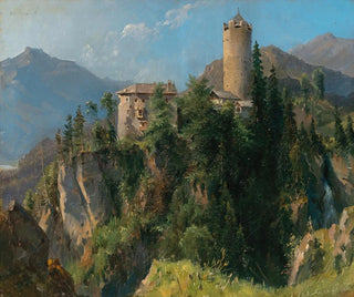 Vista del castello di Klamm vicino a Imst nella valle dell'Inn in Tirolo - Ludwig Halauska — vista dell’opera
