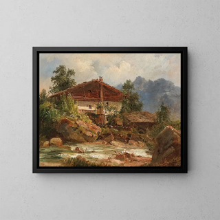 Paesaggio in Tirolo - Ludwig Halauska — quadro incorniciato alla parete