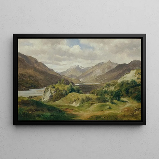 Ludwig Halauska - Tal mit Gebirge.webp