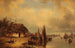 Pescatori al lavoro su un molo - Ludwig Hermann — vista dell’opera