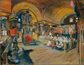 Ludwig Michalek - Inneres einer Dorfkirche.webp