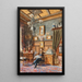 Interno di una villa con un gentiluomo seduto in una poltrona e che fuma - Ludwig Otto von Sonnenburg — quadro incorniciato alla parete